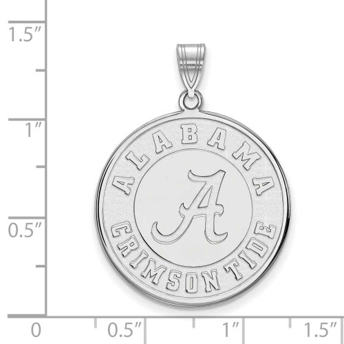 Image of 14K White Gold University of Alabama XL Disc Pendant by LogoArt (4W088UAL)