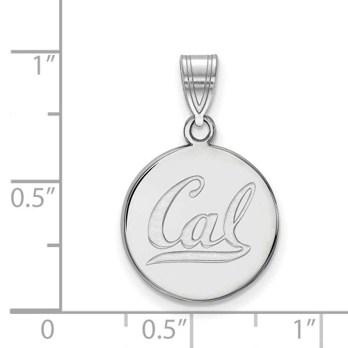 Image of 14K White Gold University of California Berkeley Medium Pendant LogoArt 4W045UCB