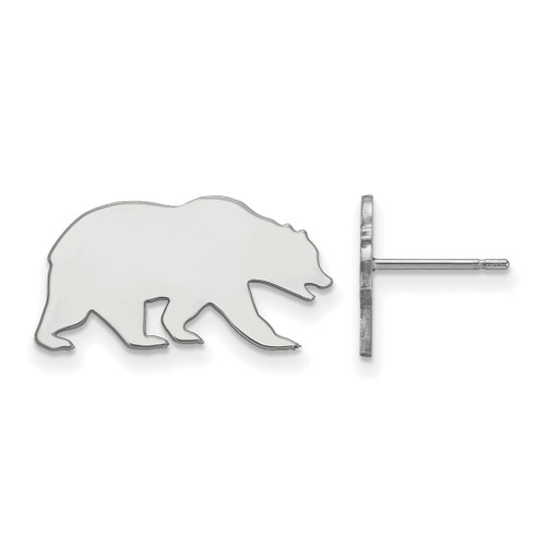 14K White Gold University of California Berkeley Sm Post Earrings LogoArt 4W031