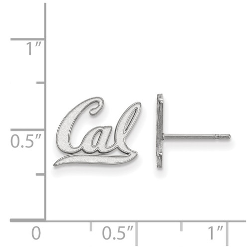 14K White Gold University of California Berkeley X-Small Post LogoArt Earrings