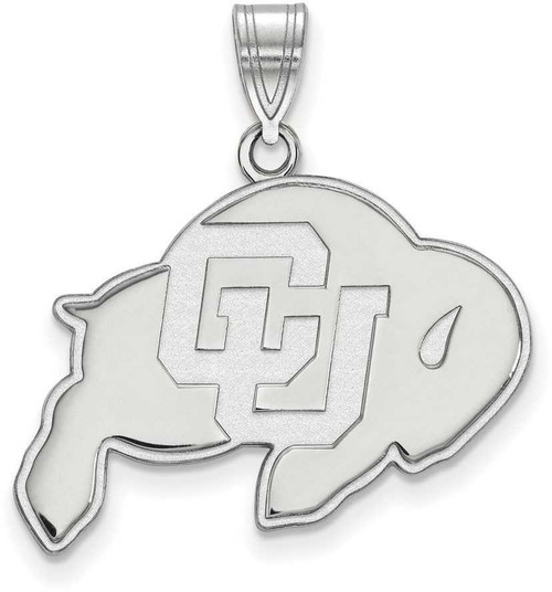 Image of 14K White Gold University of Colorado Large Pendant by LogoArt (4W004UCO)