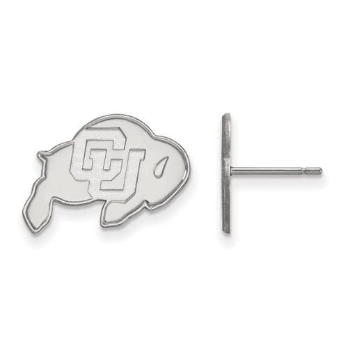 14K White Gold University of Colorado Small Post Earrings by LogoArt (4W008UCO)