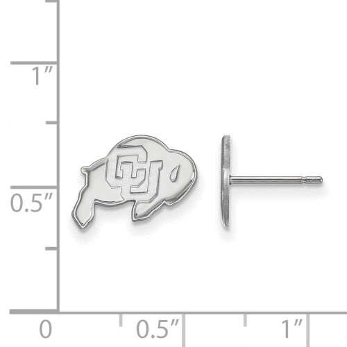 Image of 14K White Gold University of Colorado X-Small Post Earrings by LogoArt