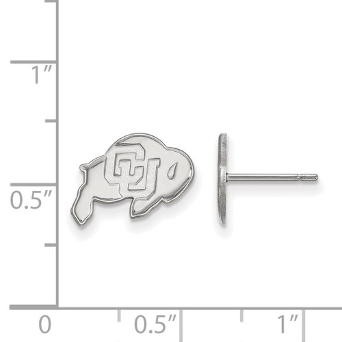 14K White Gold University of Colorado X-Small Post Earrings by LogoArt