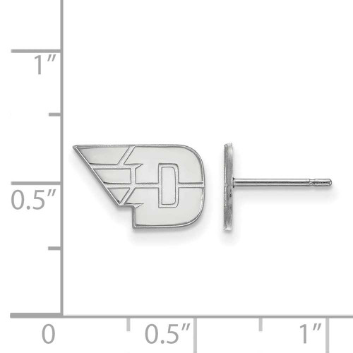 Image of 14K White Gold University of Dayton X-Small Post Earrings by LogoArt