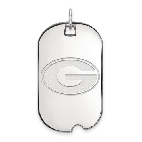 14K White Gold University of Georgia Large Dog Tag by LogoArt