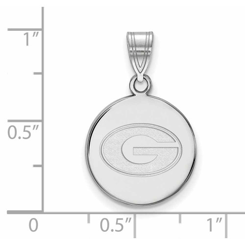 Image of 14K White Gold University of Georgia Medium Disc Pendant by LogoArt