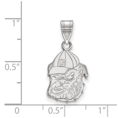 14K White Gold University of Georgia Medium Pendant by LogoArt (4W045UGA)