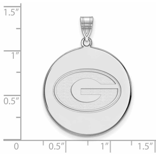 Image of 14K White Gold University of Georgia XL Disc Pendant by LogoArt (4W078UGA)