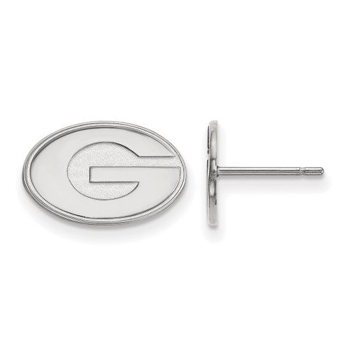 14K White Gold University of Georgia X-Small Post Earrings by LogoArt (4W008UGA)