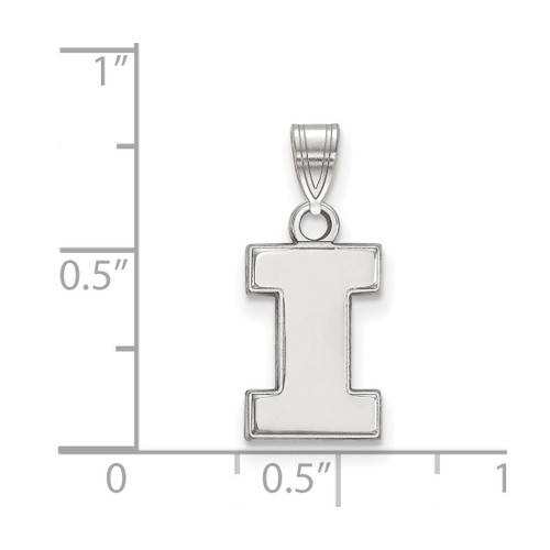 14K White Gold University of Illinois Small Pendant by LogoArt (4W002UIL)