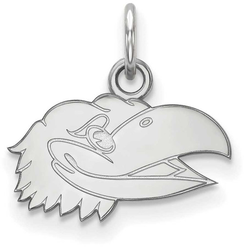 Image of 14K White Gold University of Kansas X-Small Pendant by LogoArt (4W060UKS)