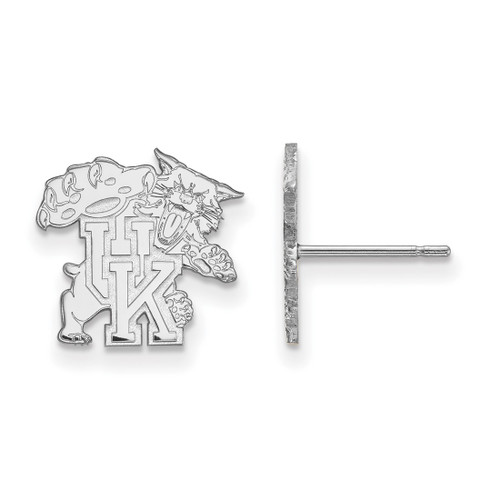 14K White Gold University of Kentucky Small Post Earrings by LogoArt (4W051UK)