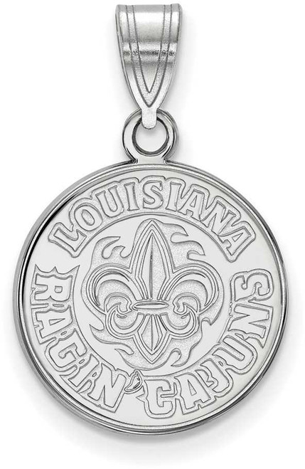 Image of 14K White Gold University of Louisiana at Lafayette Medium Pendant by LogoArt