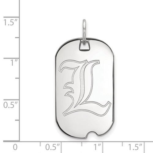 14K White Gold University of Louisville Small Dog Tag by LogoArt