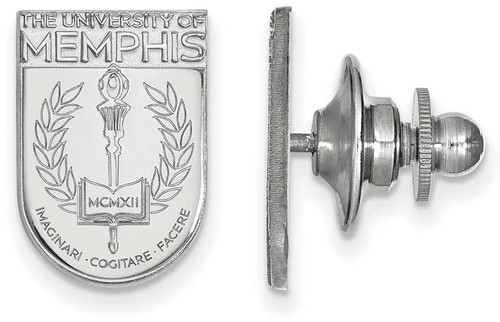 Image of 14K White Gold University of Memphis Crest Lapel Pin by LogoArt