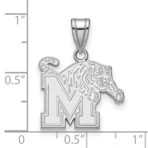 Image of 14K White Gold University of Memphis Medium Pendant by LogoArt (4W003UMP)
