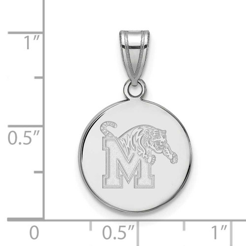 Image of 14K White Gold University of Memphis Medium Pendant by LogoArt (4W032UMP)