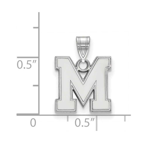 Image of 14K White Gold University of Memphis Small Pendant by LogoArt (4W035UMP)