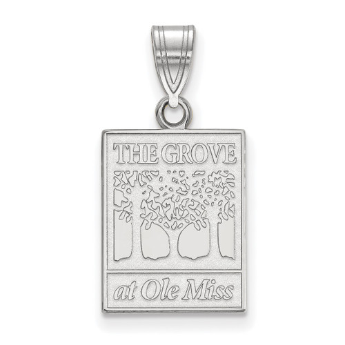 14K White Gold University of Mississippi Medium Pendant by LogoArt (4W062UMS)