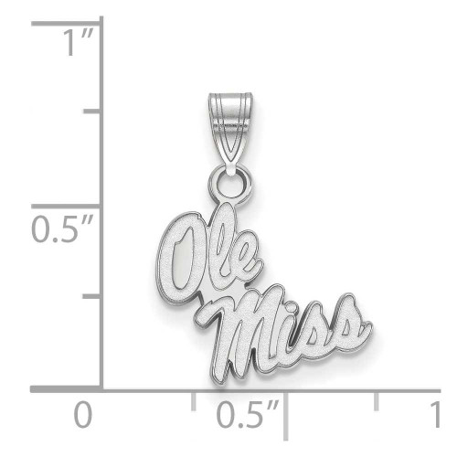 Image of 14K White Gold University of Mississippi Small Pendant by LogoArt (4W044UMS)