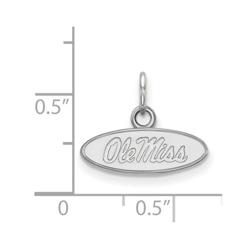 Image of 14K White Gold University of Mississippi X-Small Pendant by LogoArt (4W001UMS)