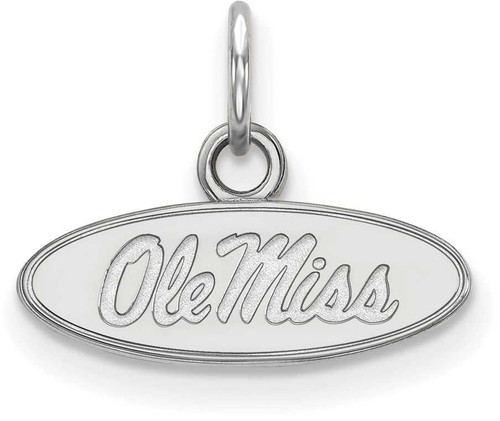 Image of 14K White Gold University of Mississippi X-Small Pendant by LogoArt (4W001UMS)