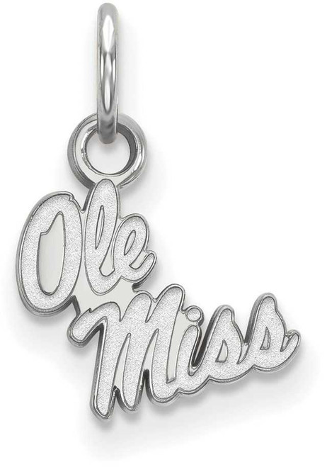 Image of 14K White Gold University of Mississippi X-Small Pendant by LogoArt (4W043UMS)