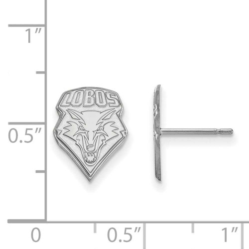 Image of 14K White Gold University of New Mexico Small Post Earrings by LogoArt