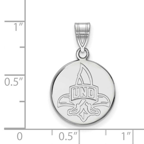 Image of 14K White Gold University of New Orleans Medium Disc Pendant by LogoArt