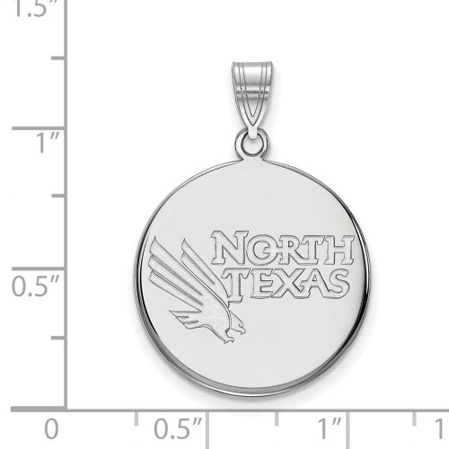 Image of 14K White Gold University of North Texas Large Disc Pendant by LogoArt