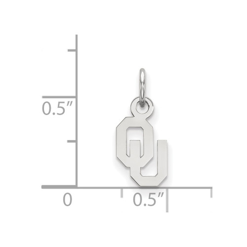 14K White Gold University of Oklahoma X-Small Pendant by LogoArt
