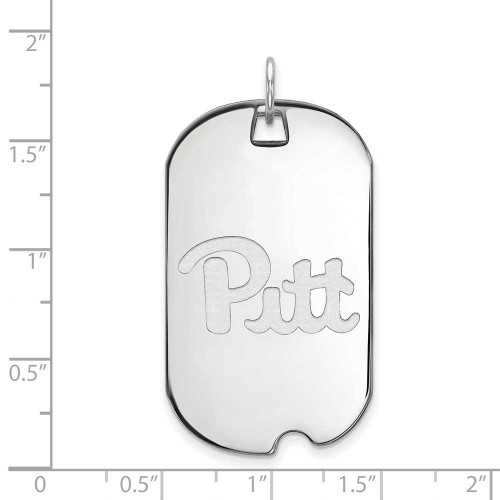 Image of 14K White Gold University of Pittsburgh Large Dog Tag by LogoArt