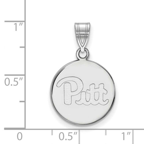 Image of 14K White Gold University of Pittsburgh Medium Disc Pendant by LogoArt