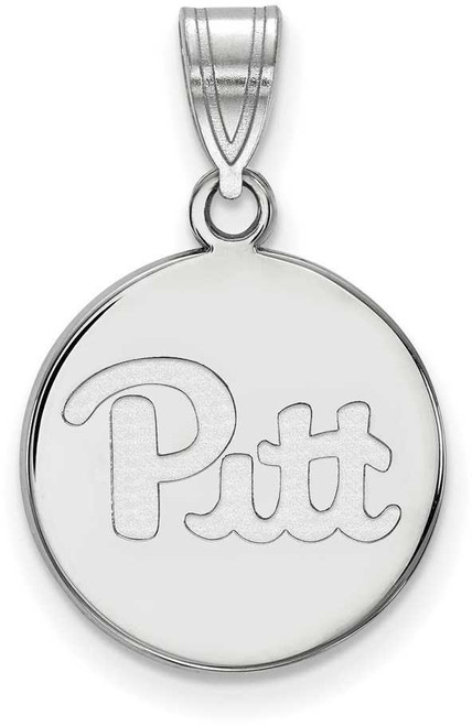 Image of 14K White Gold University of Pittsburgh Medium Disc Pendant by LogoArt