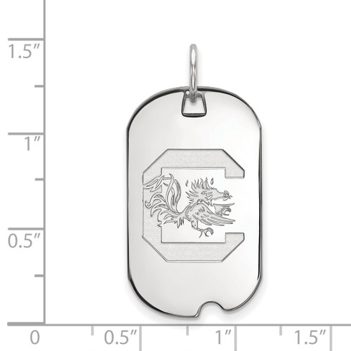 14K White Gold University of South Carolina Small Dog Tag by LogoArt