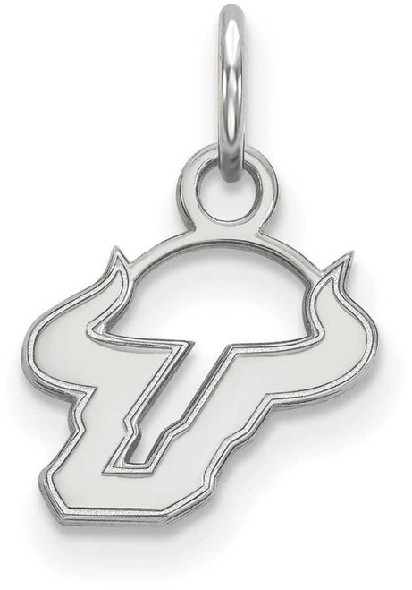 Image of 14K White Gold University of South Florida X-Small Pendant by LogoArt 4W001USFL