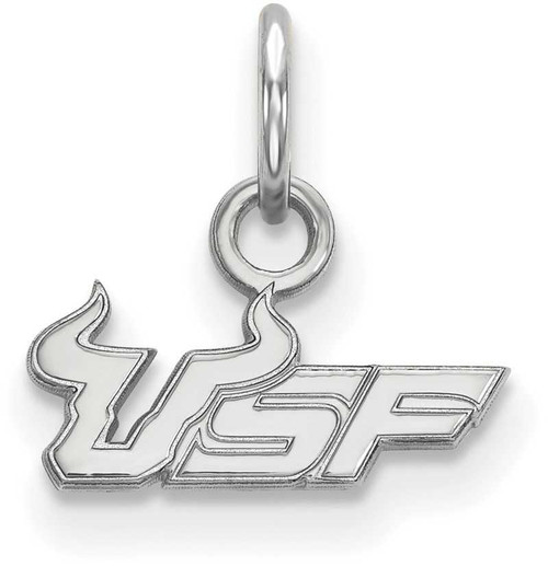 Image of 14K White Gold University of South Florida X-Small Pendant by LogoArt 4W013USFL