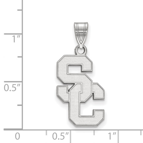 14K White Gold University of Southern California Large Pendant LogoArt 4W004USC