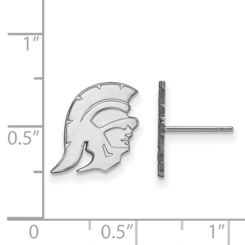 Image of 14K White Gold University of Southern California Sm Post Earrings LogoArt 4W026