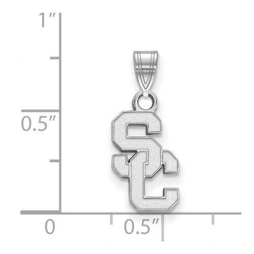 Image of 14K White Gold University of Southern California Small Pendant LogoArt 4W002USC