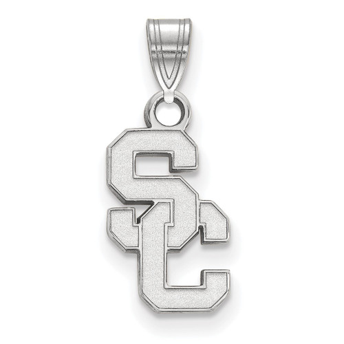 14K White Gold University of Southern California Small Pendant LogoArt 4W002USC
