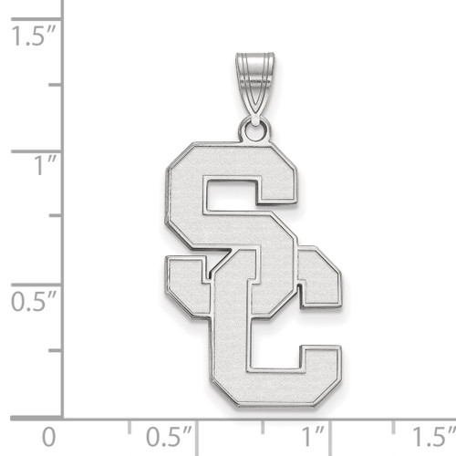 14K White Gold University of Southern California XL Pendant by LogoArt 4W005USC