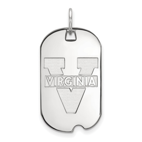 14K White Gold University of Virginia Small Dog Tag by LogoArt