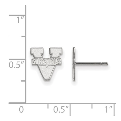 14K White Gold University of Virginia X-Small Post Earrings by LogoArt 4W008UVA