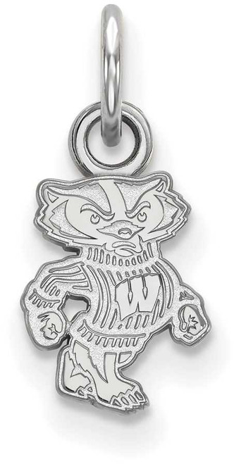 Image of 14K White Gold University of Wisconsin X-Small Pendant by LogoArt (4W043UWI)