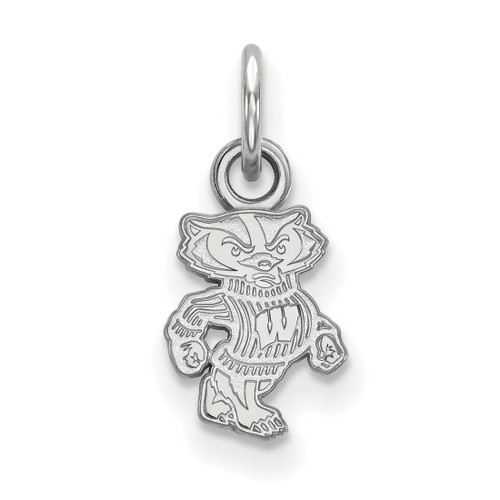 14K White Gold University of Wisconsin X-Small Pendant by LogoArt (4W043UWI)