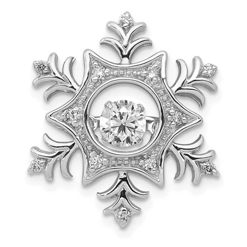 Image of 14k White Gold Vibrant Lab Grown Diamond SI1/SI2, G H I, Snowflake Pendant