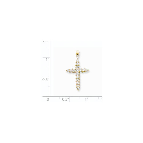 Image of 14k White Gold VS Diamond Cross Pendant XP3417VS