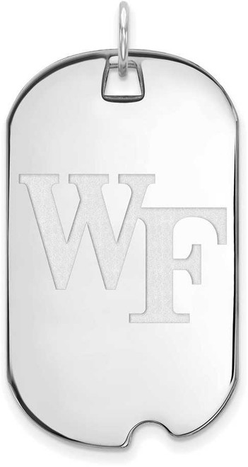 Image of 14K White Gold Wake Forest University Large Dog Tag by LogoArt